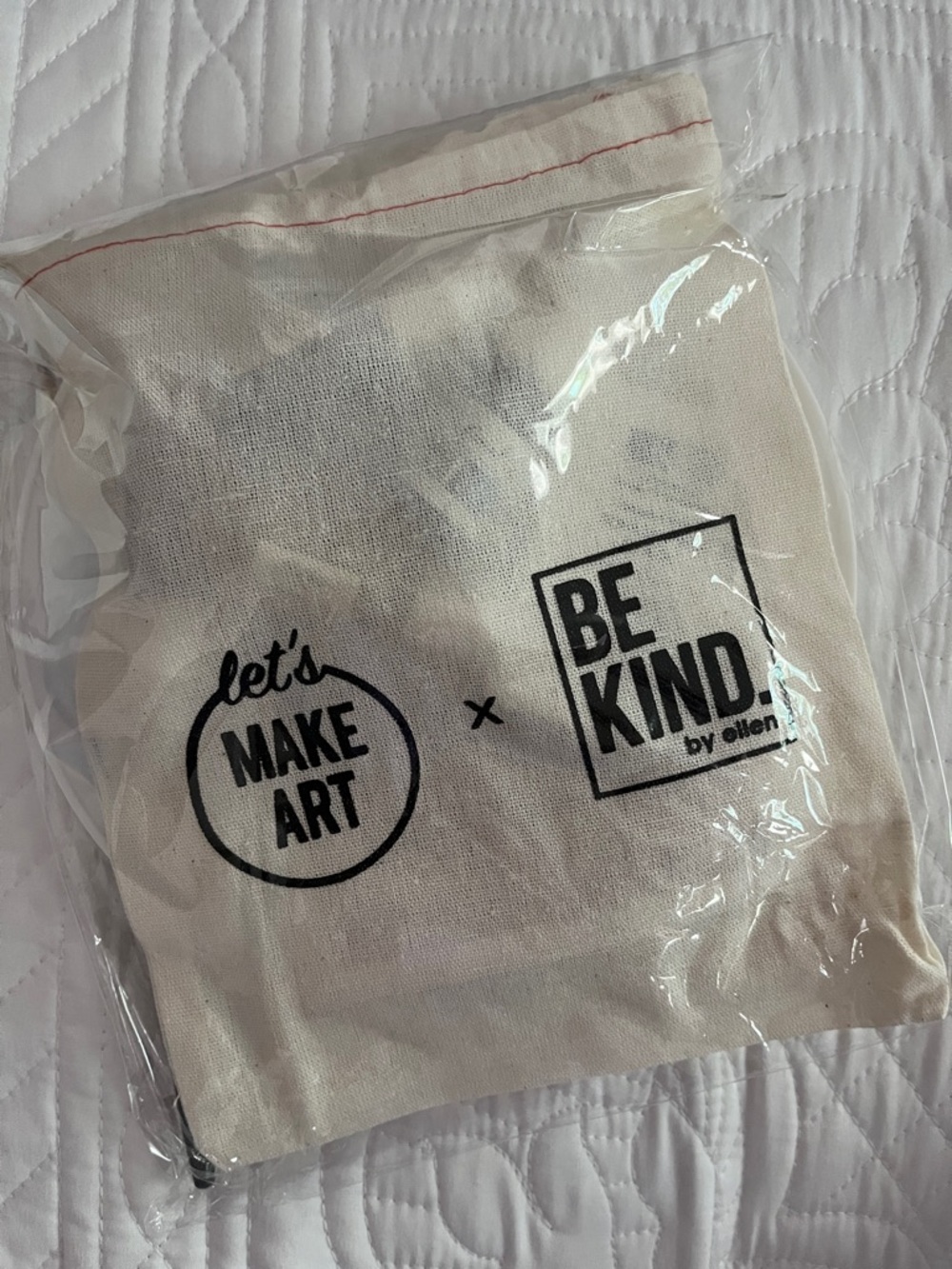 Be Kind by Ellen: Let's Make Art Canvas Drawstring Pouch - Natural